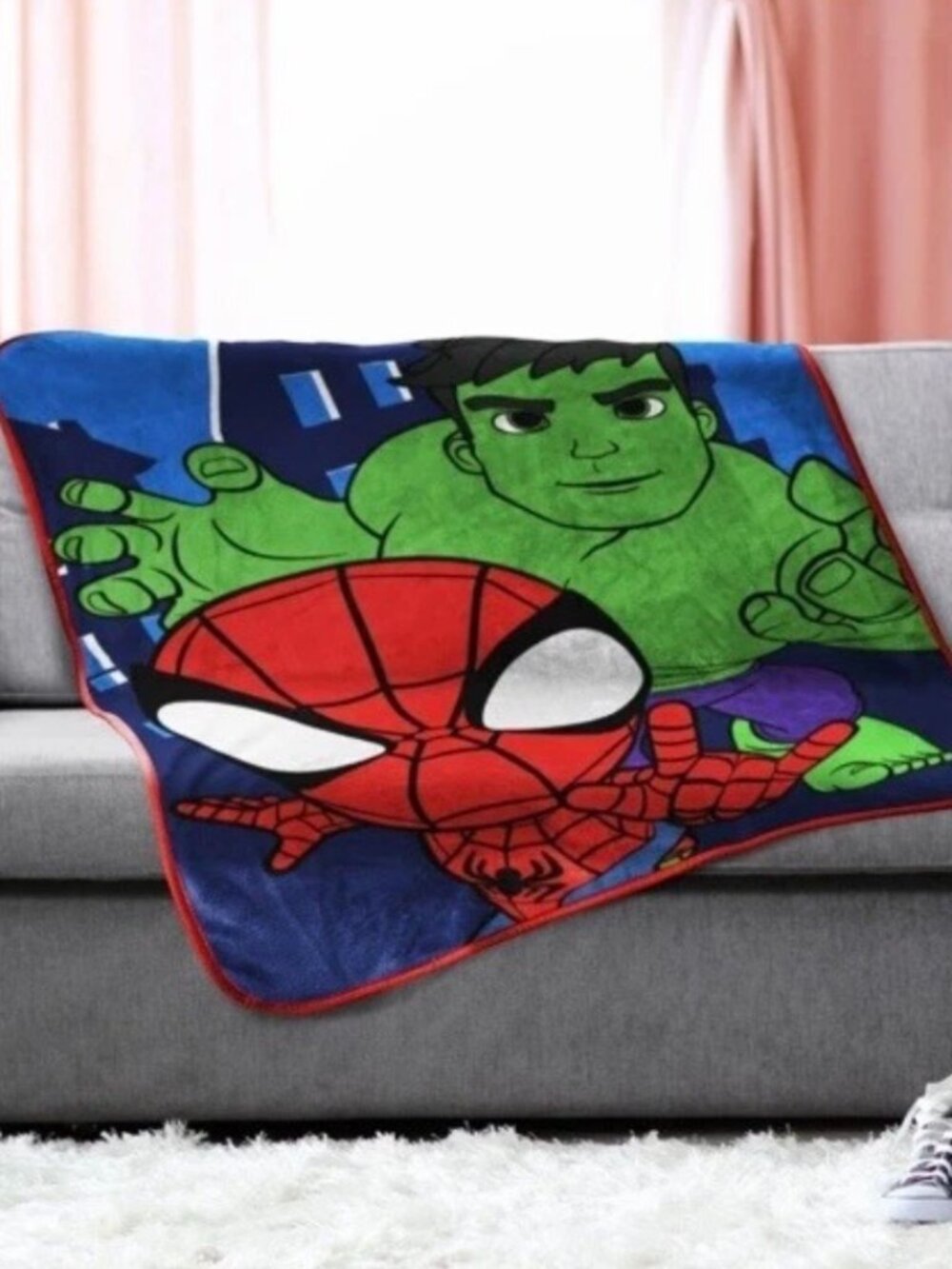 Marvel Spidey Throw Blanket 46x60 Kids Spider Man Soft Plush